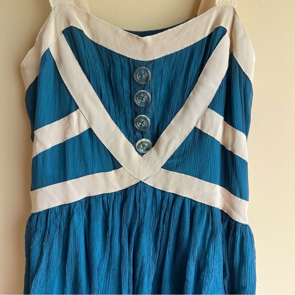 Taylor Swift - Anthropologie Burlap Blue Silk Dress - Picture 5 of 10